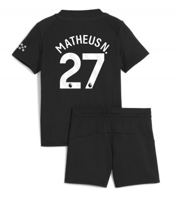 Manchester City Matheus Nunes #27 Udebanetrøje Børn 2025-26 Kortærmet (+ Korte bukser)